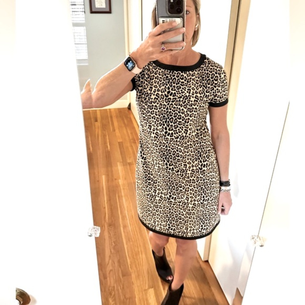 NWT Jude Connally Parker Mini Leopard Camel Dress Size S $198 - Picture 7 of 13